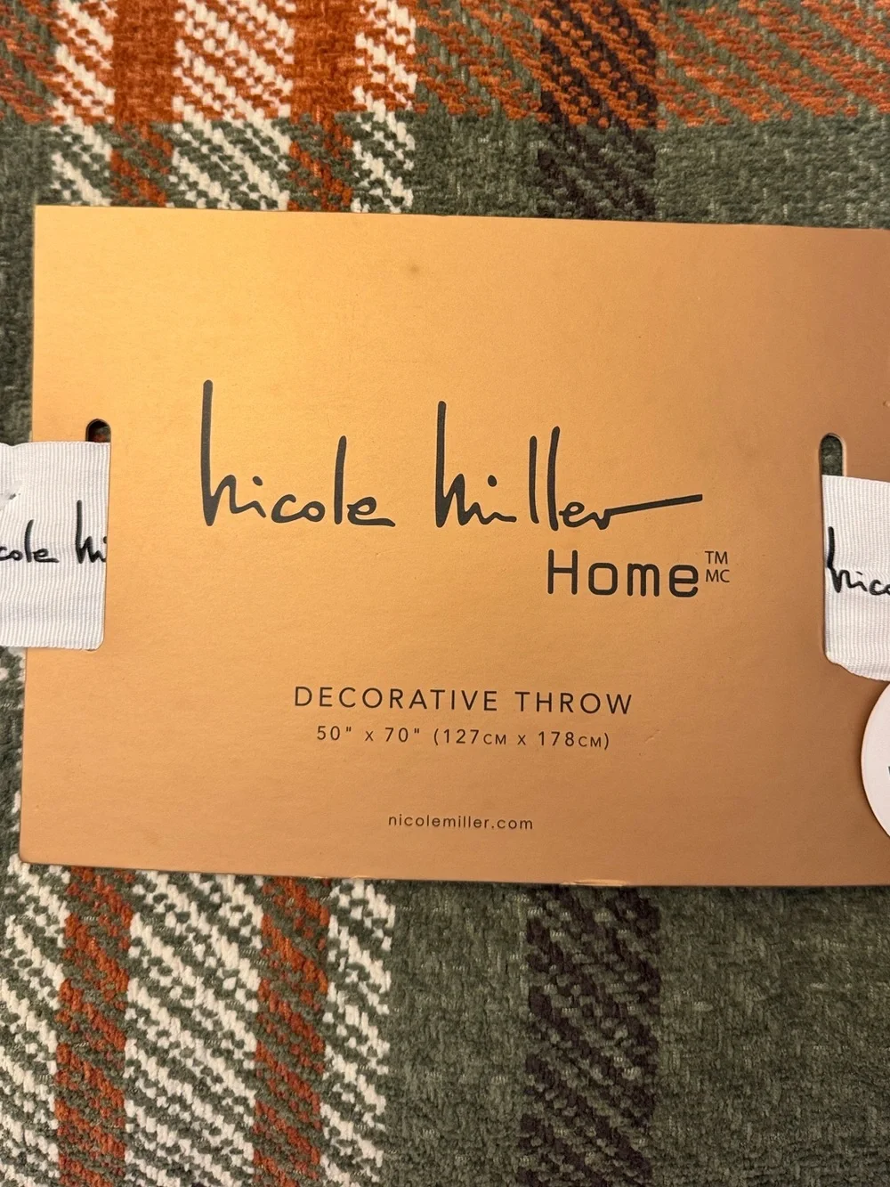 NICOLE MILLER Home Reversible Plaid Decorative Throw with Tassels - 50